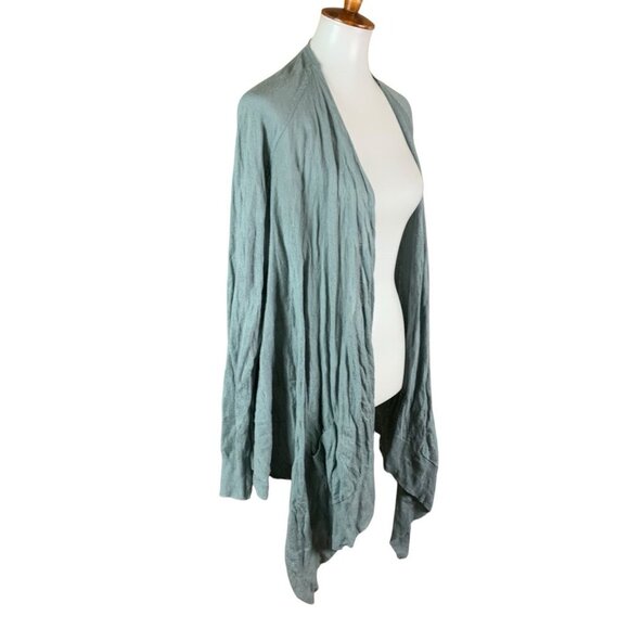 Worth Draped Waterfall Open Front Lightweight Cardigan Sweater Medium - Picture 2 of 4